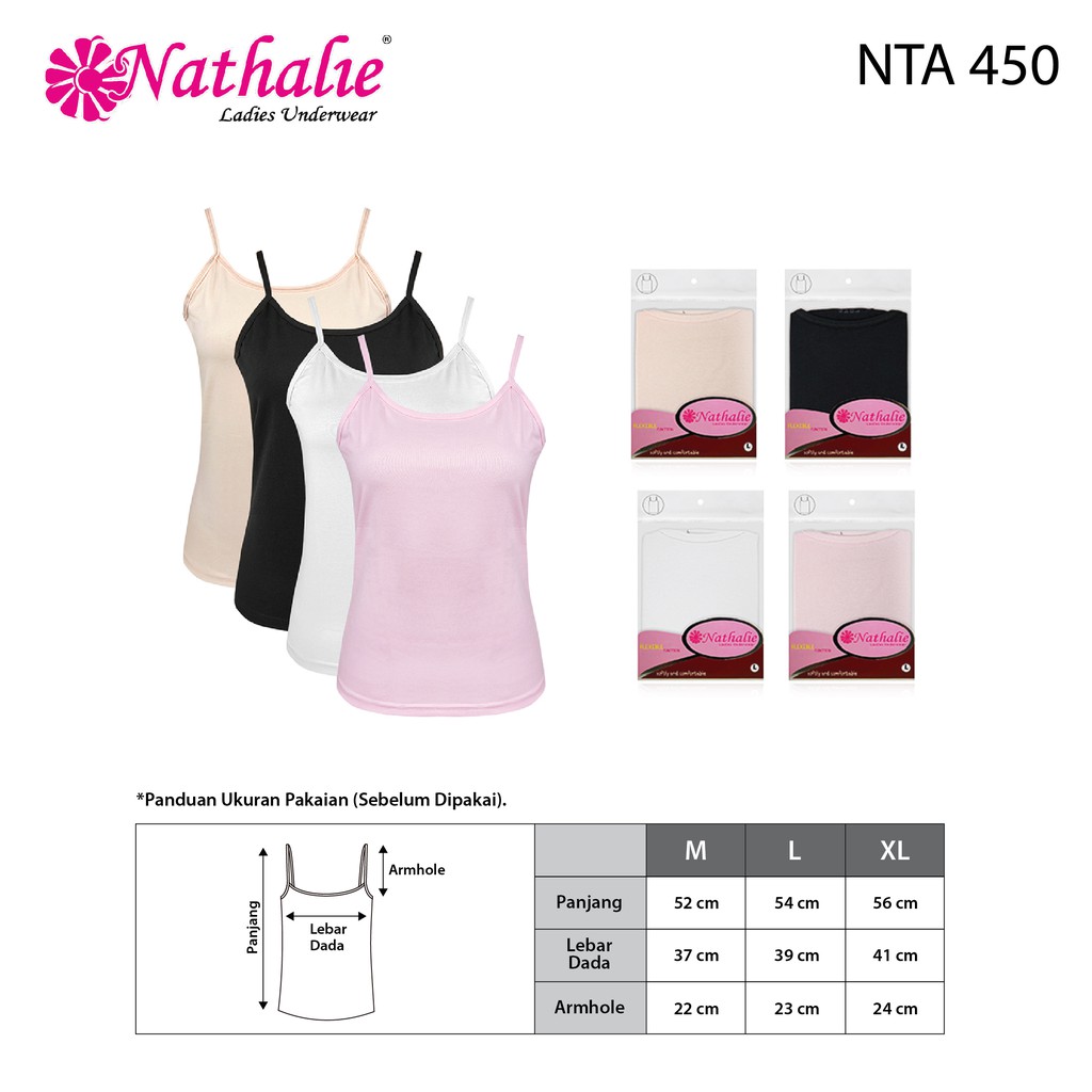 Nathalie Kaos Tanktop Pakaian Dalam Wanita 1Pcs NTA 450-1