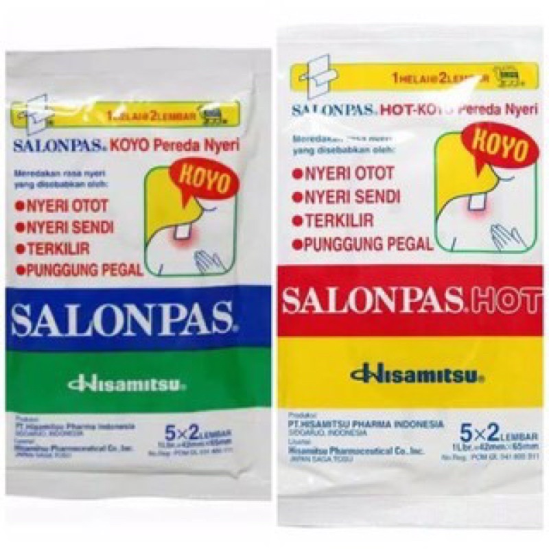 Salonpas Koyo Biru Hot Pereda Nyeri Otot Leher Terkilir Sakit Kepala Sachet Koyo