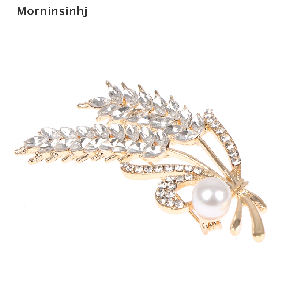 Mornin Mutiara Berlian Imitasi Ear of Wheat Bros Untuk Wanita Baroque Trendy Elegan Brooch Pin id