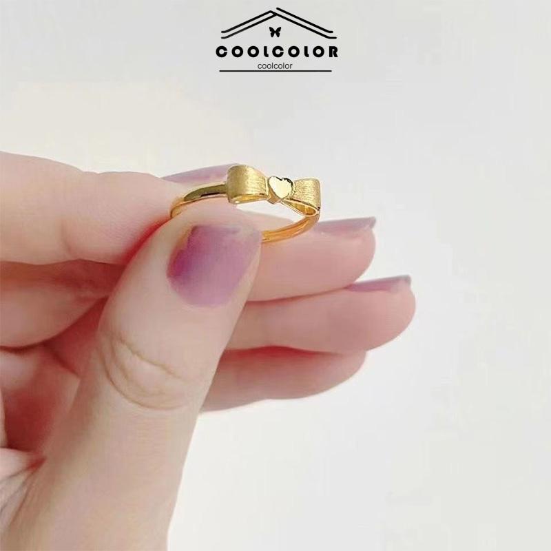 COD❤️Cincin kupu-kupu Busur Pembukaan Jari Telunjuk Disesuaikan Anti Karat Dan Luntur Mewah Aksesoris Fashion Perhiasan Fashion Simple Murah