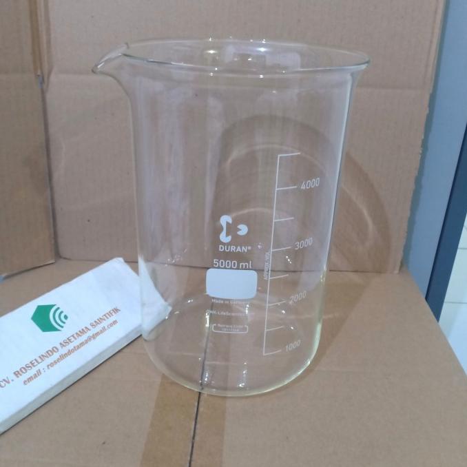 Beaker Glass 5000 ML Gelas piala kimia 5 L DURAN ORIGINAL