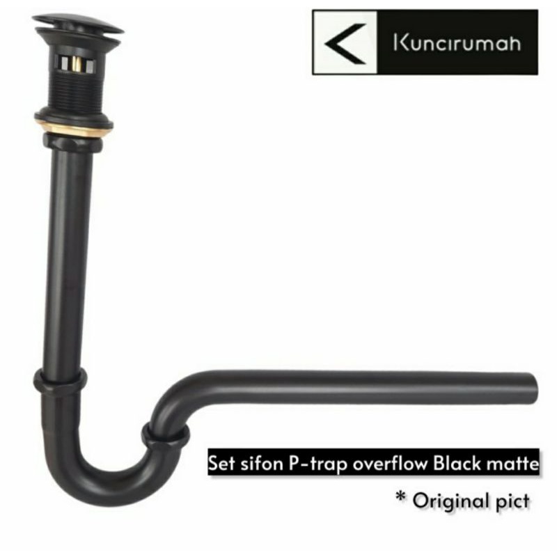 Sifon Pembuangan Wastafel Hitam Over Flow/Sifon Wastafel Hitam