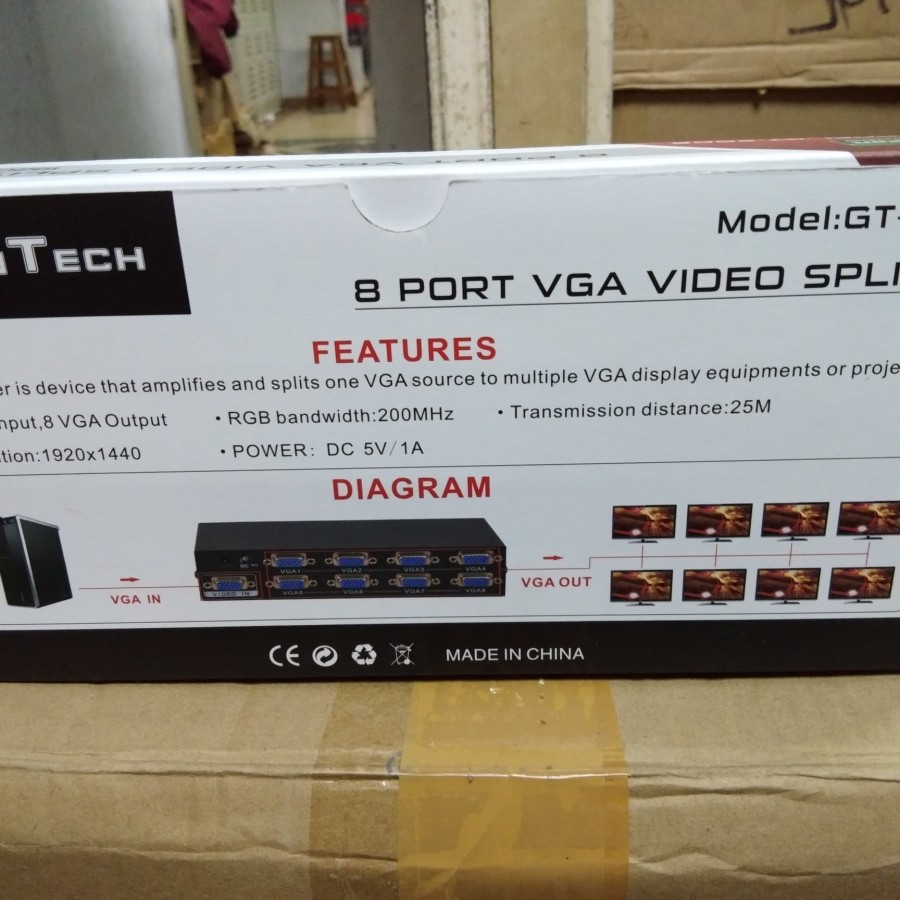 Gaintech VGA Splitter 8Port 200Mhz