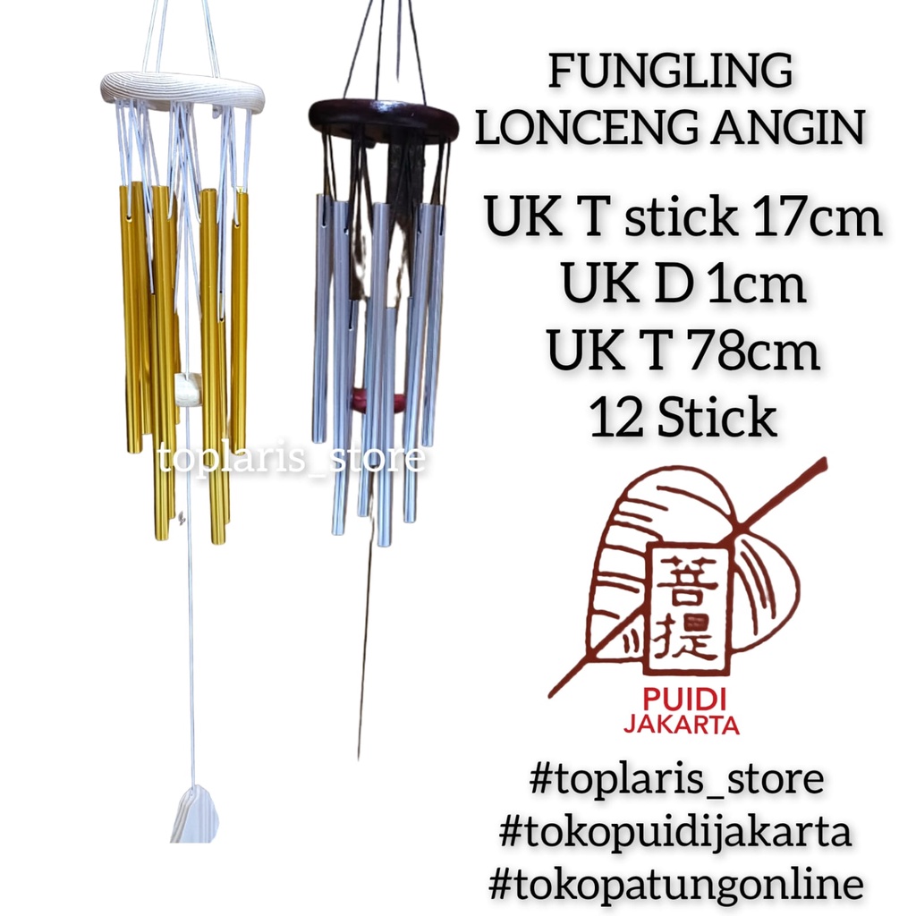 Fungling Lonceng Angin 12 Stick Fengshui New