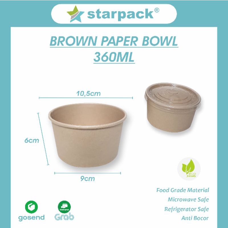 paper bowl 360 ml coklat - paperbowl salad - paper bowl custom - rice bowl - mangkok nasi kertas - m