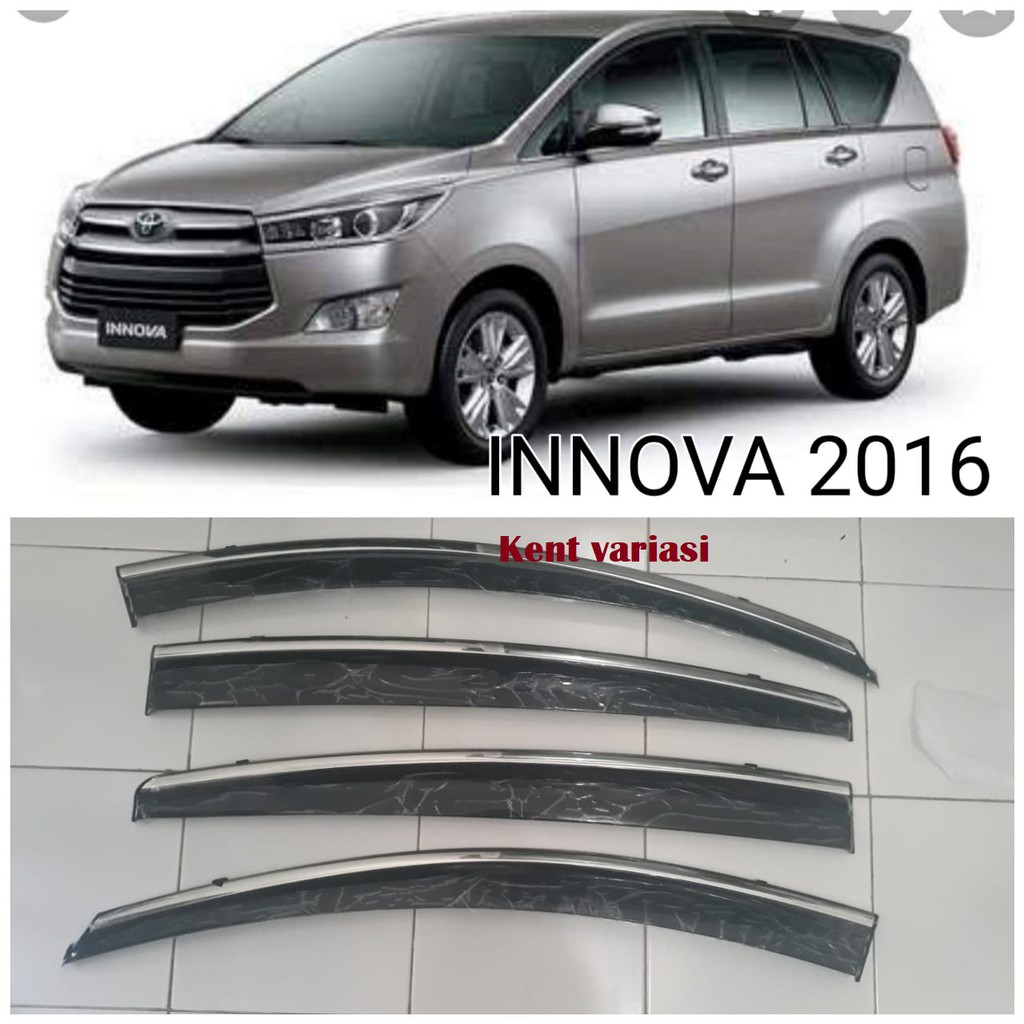 Talang Air Hitam Kombinasi Chrome Toyota Innova 2016