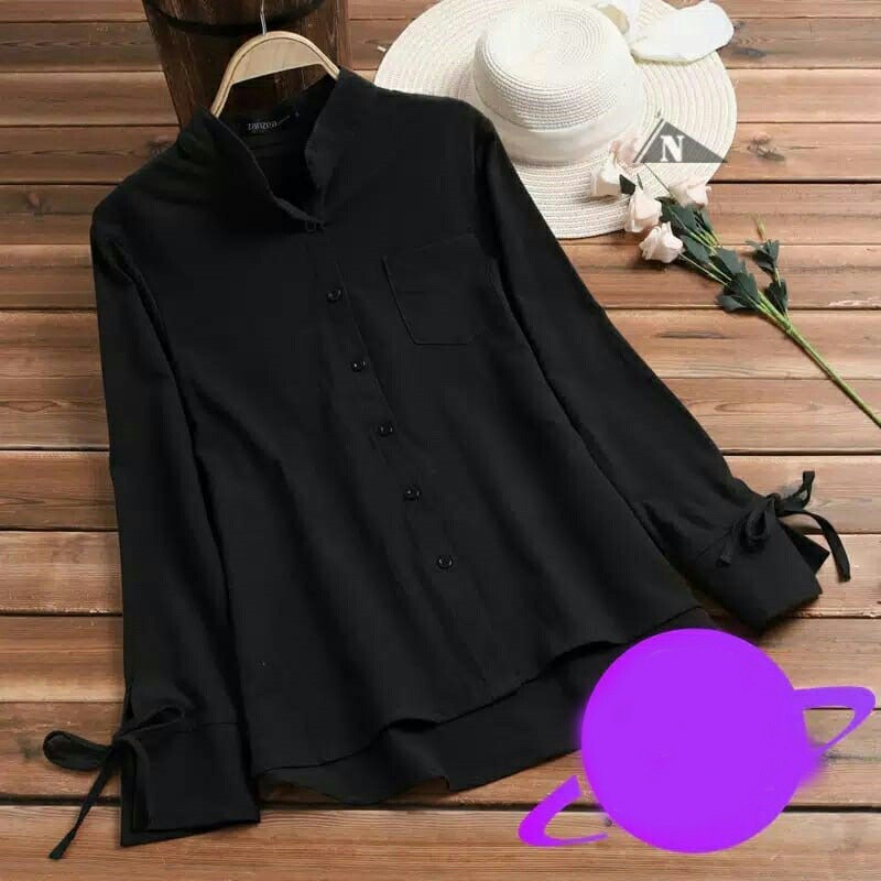 Baju Blouse Leni/Atasan Wanita Baju Kemeja Blouse/Blouse Lengan Panjang Casual