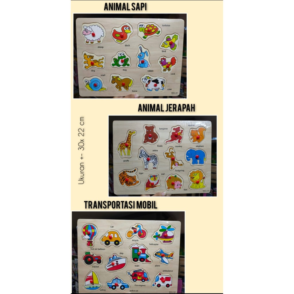 

puzzle kayu pegangan 30 x22 cm import