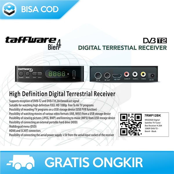 TV TUNER DIGITAL SATELIT RECEIVER DIGITAL TAFFWARE DVB-T2 HDMI 1080P