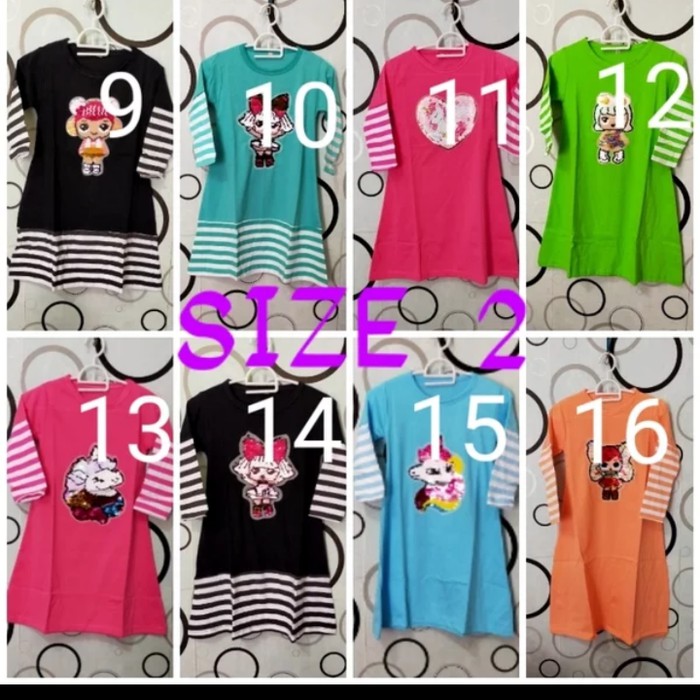 gamis bubu anak gamis kaos anak baju muslim anak perempuan 4-8 tahun