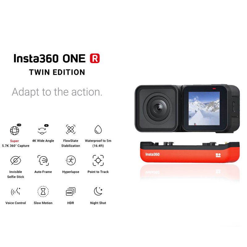 Insta360 Action Cam |  Insta 360 Action Camera One R Twin Edition -  GaransiResmi