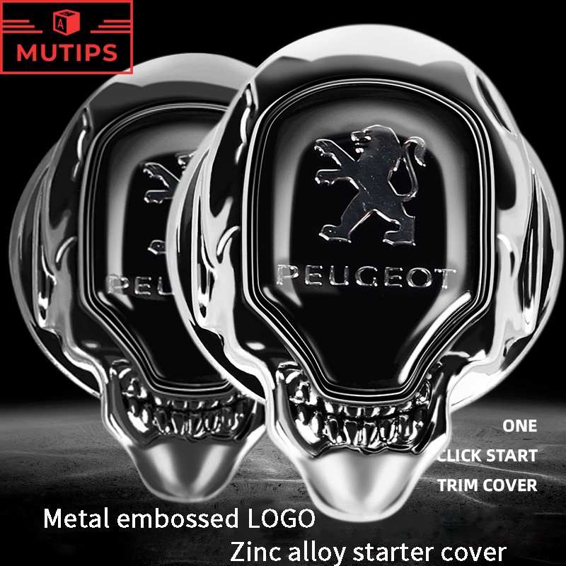 Cover Pelindung Tombol Start Stop Mesin Mobil Bahan Zinc alloy Untuk Peugeot 3008 508 408 206 208 207 307 308 2008 5008 406