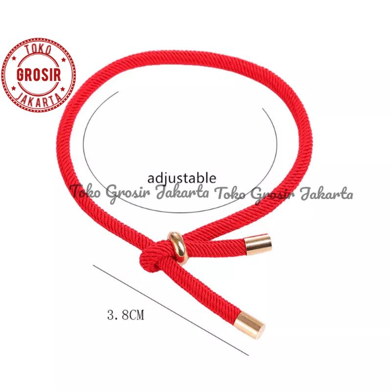 Gelang Tali Serut Hongkong Adjustable Polos Gelang Tali