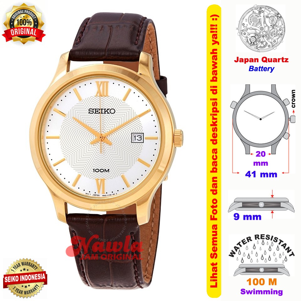 Seiko Quartz SUR298P1 Neo Classic Brown Leather - Jam Tangan Pria SUR298