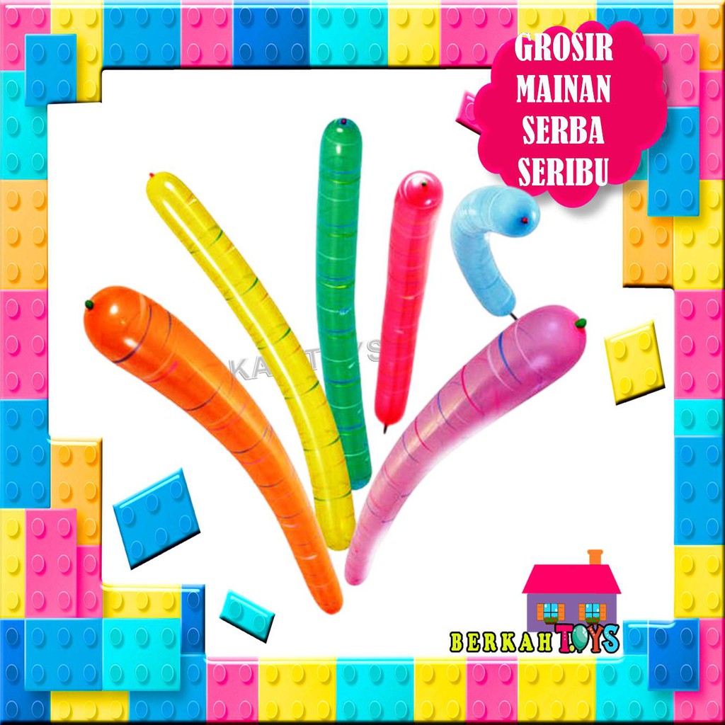 Mainan Anak Perempuan Laki Cowo Cewek Edukatif Balon Roket Panjang Tiup Warna Warni Toko Grosir Mura