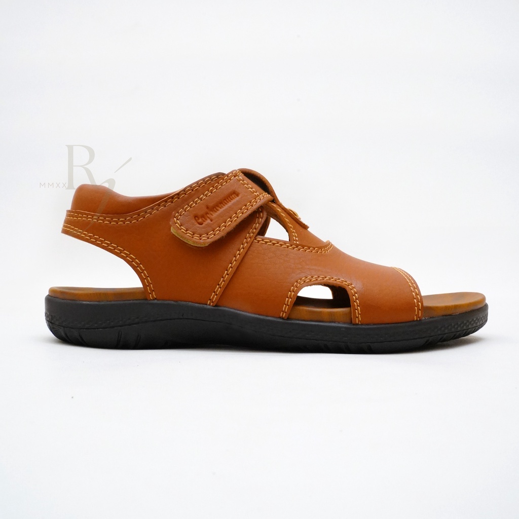 CAPHARNAUM [OSL 502] Sandal Selop Kulit Sepatu Sandal Let Belakang Pria Sendal Kasual Velcro