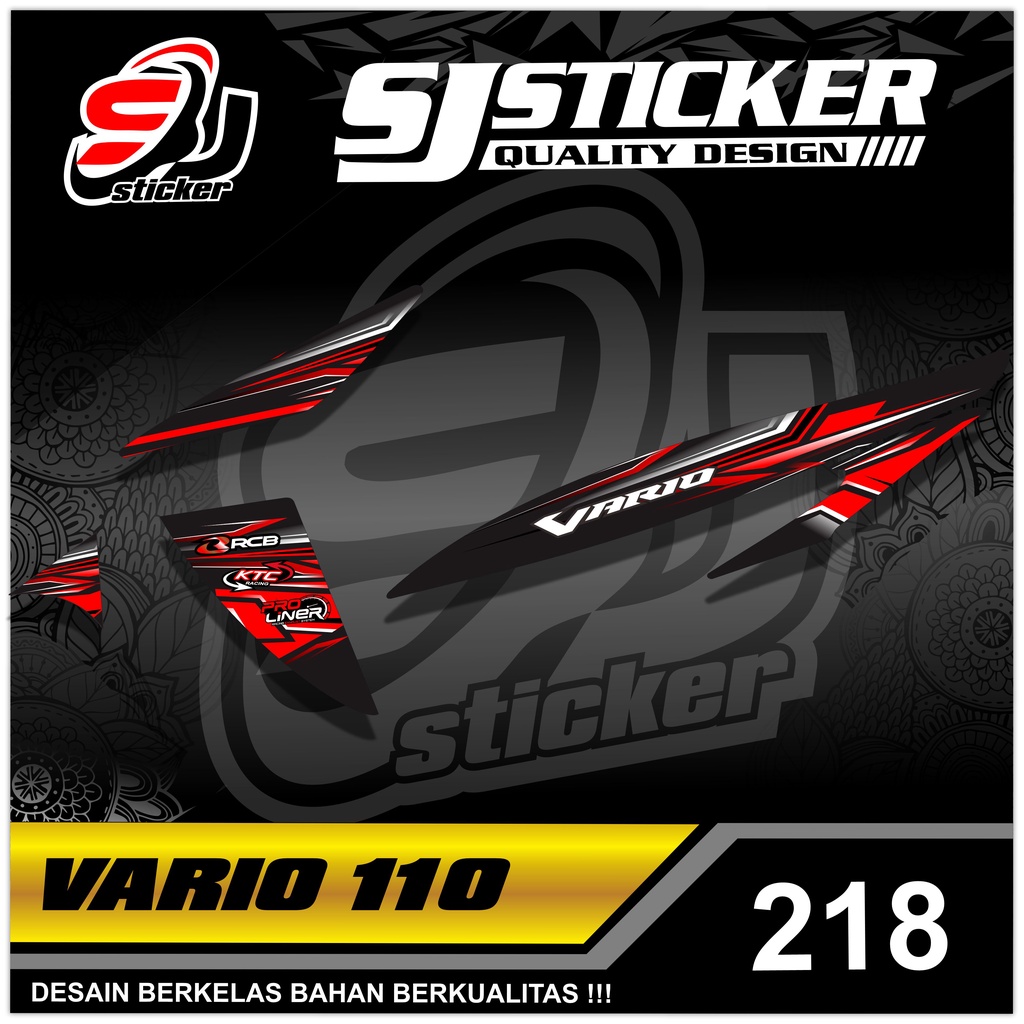 218 Striping Vario 110 Karbu Cw - Striping Variasi List Vario 110 Karbu Cw Racing