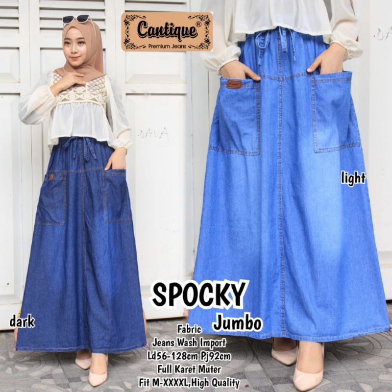 SPOCKY JUMBO BY CANTIQUE (ROK JEANS) Rok muslimah polos