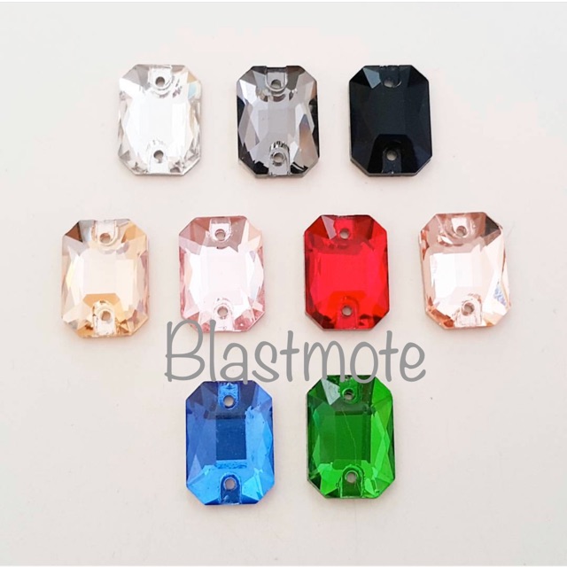Batu Kristal Payet Rhinestone Emerald Shape