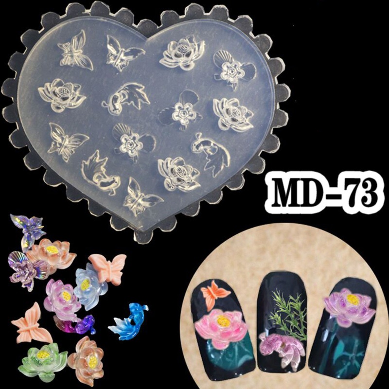 Siy Cetakan Resin Bentuk Bunga 3D Bahan Silikon Untuk Dekorasi Nail Art