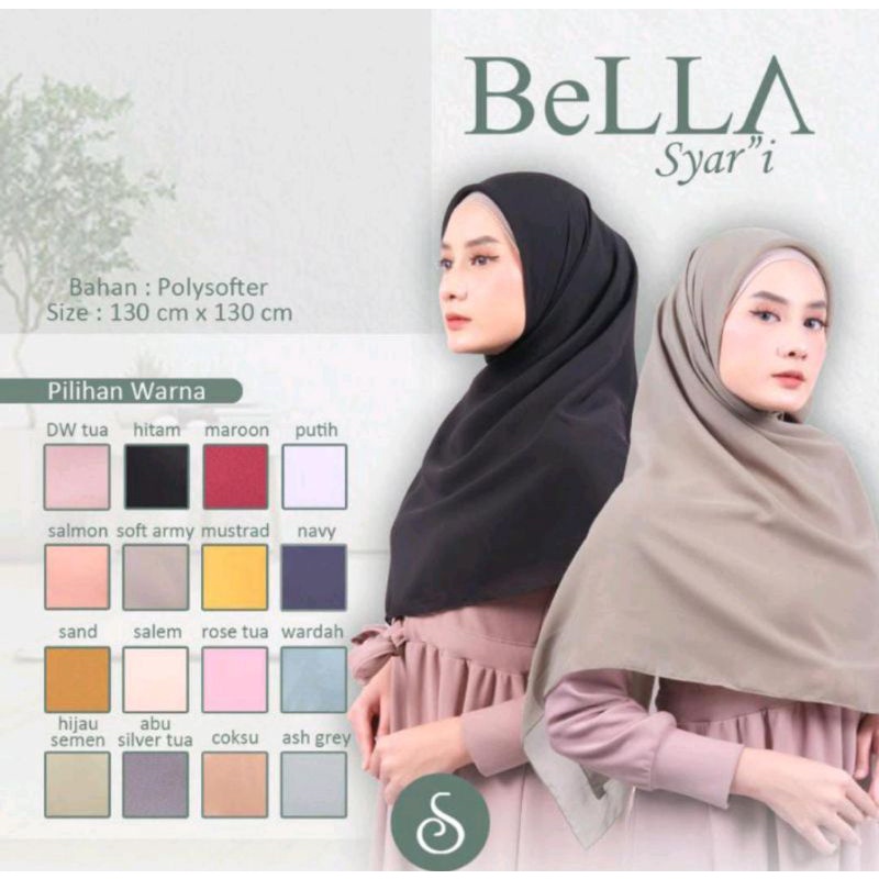 Jilbab Syar'i Bella Square Jumbo Saudia ansania 130x130 Hijab