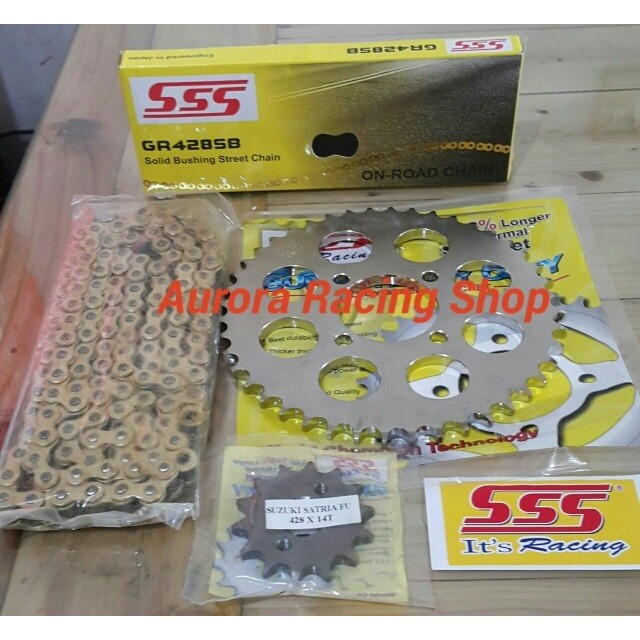 Girset Gearset Gear SSS 428 Satria FU New Face Lift Rantai SB S L1924 S L Motor