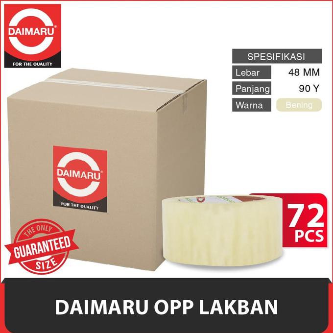 

[[BISA COD]] Paket 1 Dus Isi 72pcs Daimaru OPP Lakban Bening 48 mm x 90 Yard MURAH Kode 360