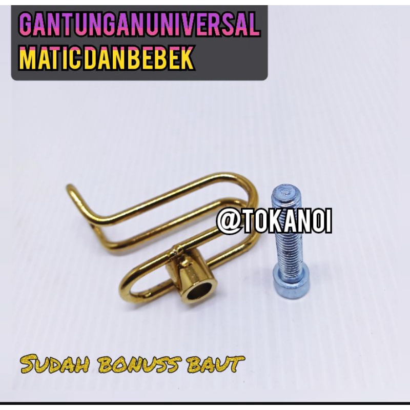 Gantungan barang / gantungan kawat+baut gold universal semua motor model thailand