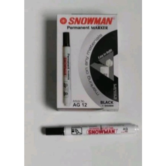 

spidol permanent snowman/spidol tidak bisa di hapus/snowman AG12