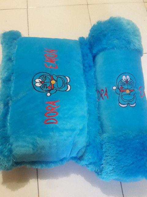 Bantal Doraemon,guling Doraemon Karakter Rasfur Bordir Ukuran Sedang 50cm 1set