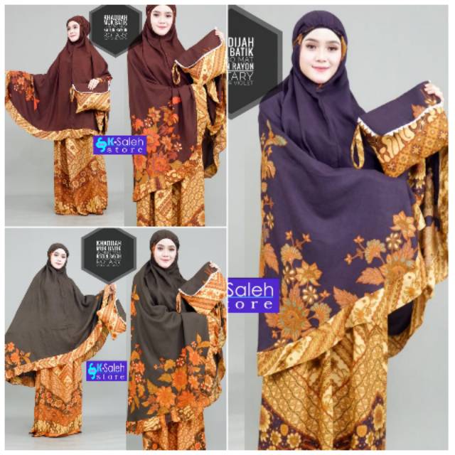Khadijah Mukena rukuh dewasa rayon motif batik fit to jumbo