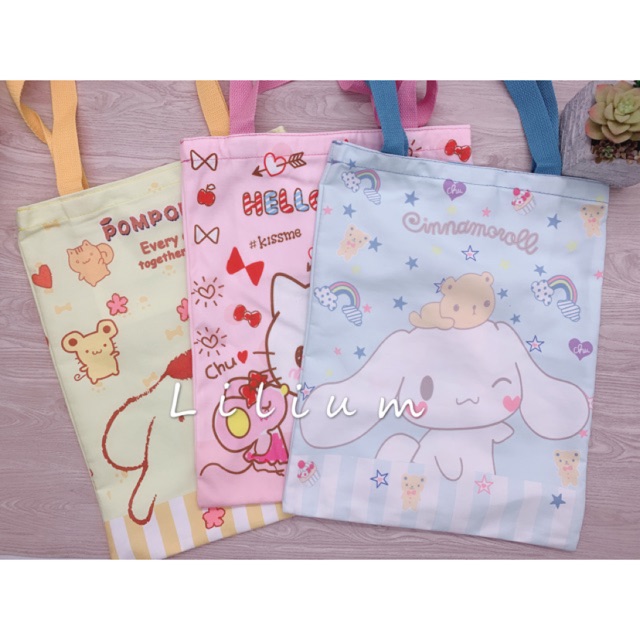 Tas kanvas tote bag TL006 sanrio hello kitty snoopy tsumtsum tas les