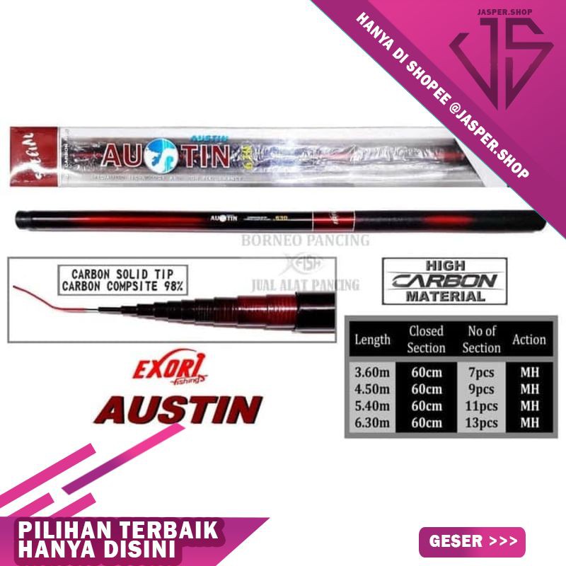 LEBIH HEMAT Joran / Tegek Exori Austin 450Cm/4.5M | Full Carbon