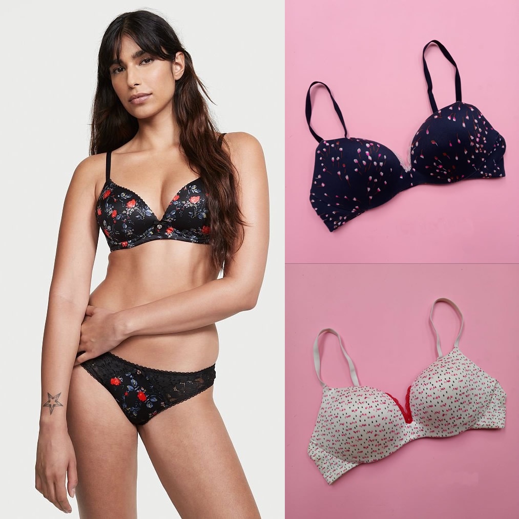 Victoria's Secret Bra wireless push up Lace PRINTING tanpa kawat // sisa ekspor