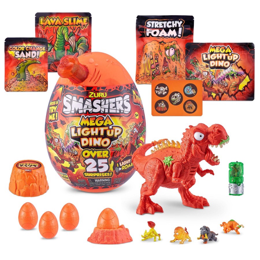 Zuru Smashers Mega Light Up Dino With Over 25 Surprises Series 4 Big termurah