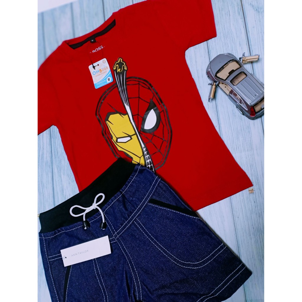 COD Baju Stelan Anak Laki Laki Kaos Distro dan Jeans Pendek RIb usia 1-4 tahun-3