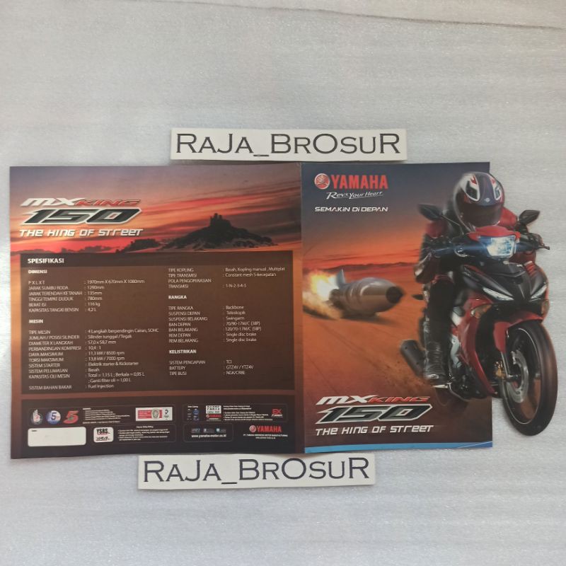 Poster brosur katalog booklet Yamaha MX King 150 2015