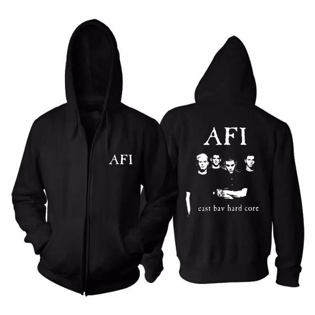 Jaket Hoodie AFI East Bay Hardcore Hoodie Zipper Dengan Ritsleting Casual Unisex Hoodie Bahan Katun 