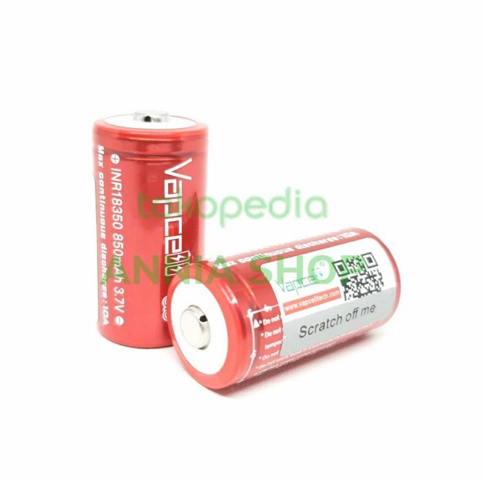 VAPCELL INR18350 18350 850mAh 10A BUTTON TOP HIGH DRAIN BATERAI SENTER