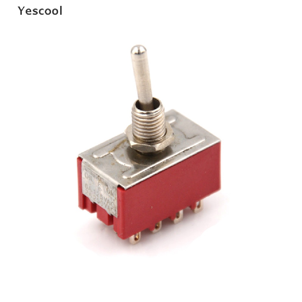 Yescool MTS-402 6A / 125VAC 2A / 250VAC 12 Pin 4PDT ON / 2 Posisi Toggle Switch Mini