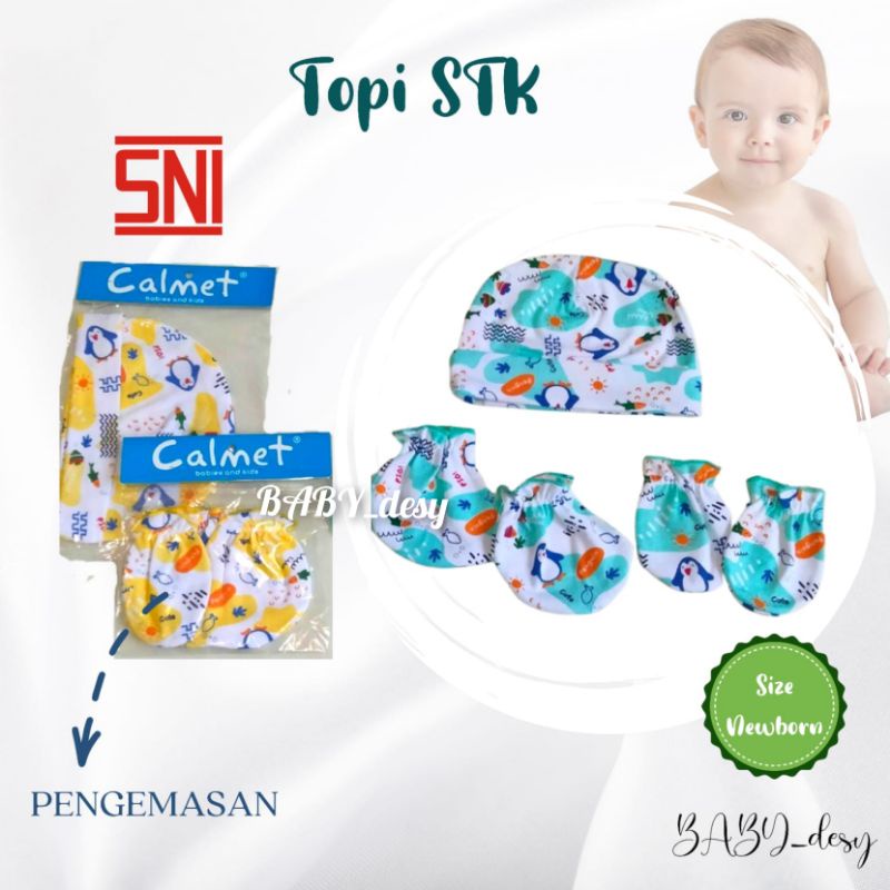 1 SET TOPI BULAT DAN SARUNG TANGAN KAKI BAYI NEWBORN SNI / 1SET TOPI SARTAKI BAYI