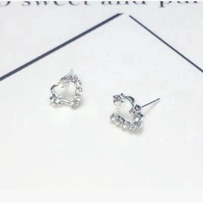 Anting Mutiara Pejantan Kristal Fashion Heart Pearl Crystal Stud Earring Charm Zircon Star Earrings Jewelry for Women Lady Gift-17