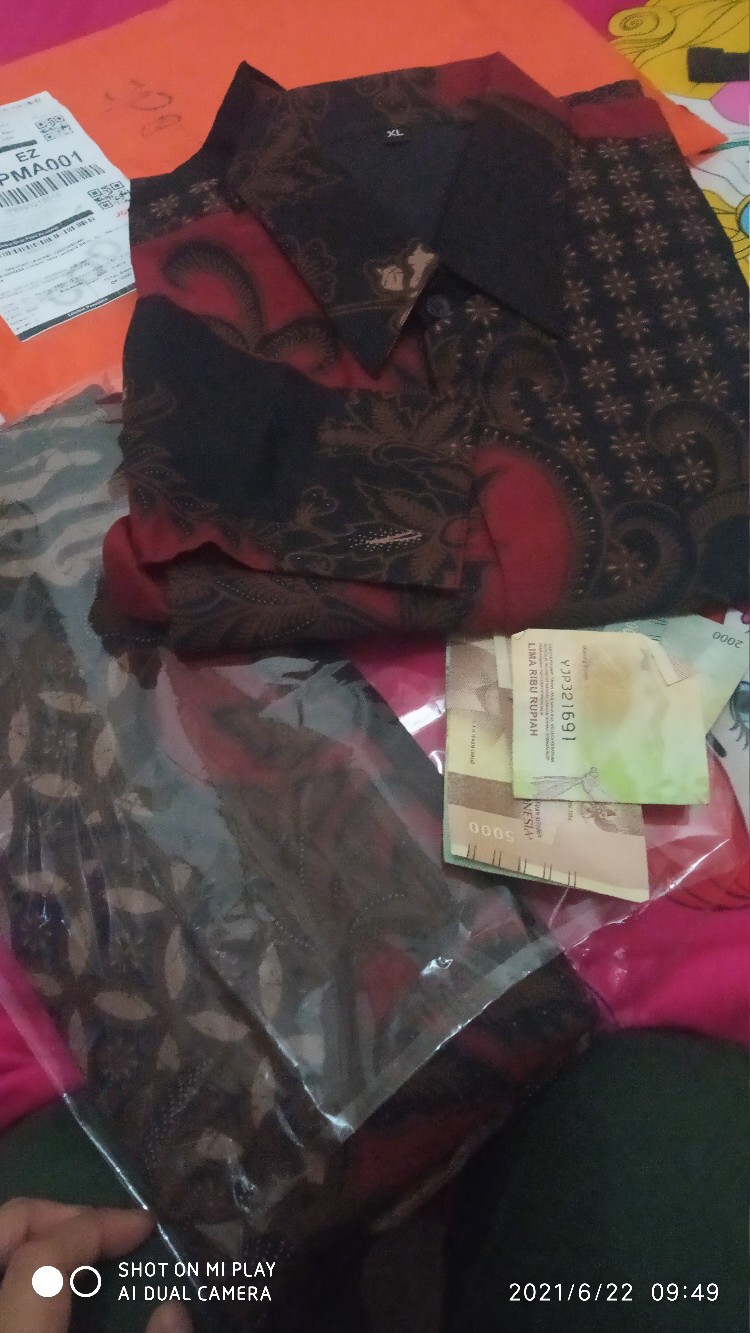 Parang Merah Kemeja Batik Pria Lengan Panjang Lapis Furing Katun Primisima Batik Solo
