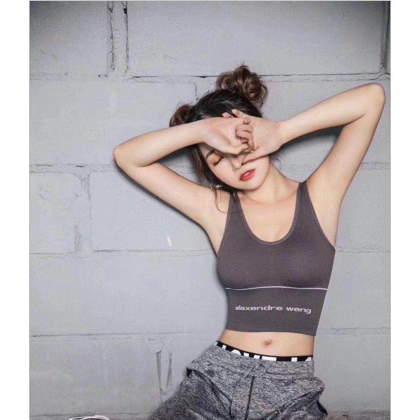 [ LINGERIE MASTER ] - (B-10) SPORT BRA GYM BRA OLAHRAGA PUSH UP WANITA TANPA KAWAT SEXY IMPORT LINGERIE-B-10 Dark Gray