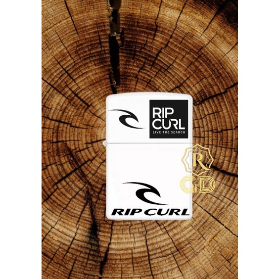 Korek zippo Custom Ripcurl White Free ukir laser / Grafir / print UV nama dan logo