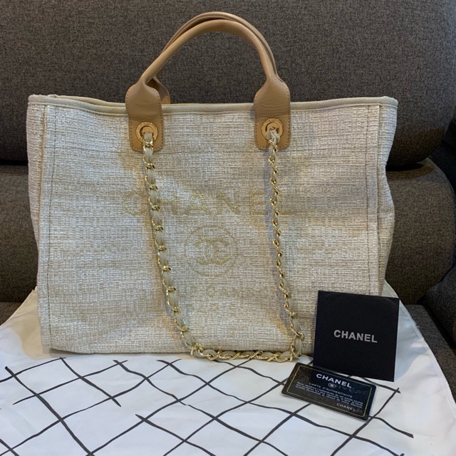 Chanel tote bag canvas MIRROR QUALITY PRELOVED VERY LIKE NEW