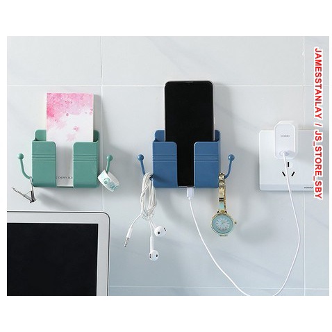 Rak Holder Remote TV AC Tempel Dinding Ada Lubang Ngecas HP SH3004