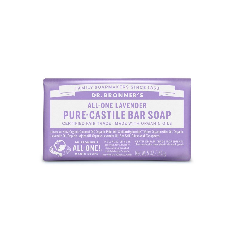 Dr Bronners Pure Castile Bar Soap 140g - Sabun Batang Organic