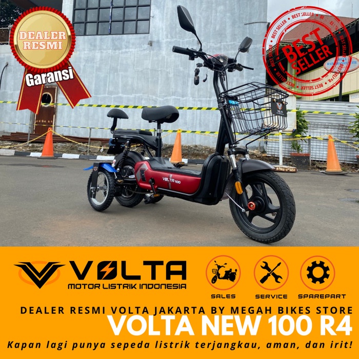VOLTA Sepeda Listrik (Selis) - Tipe 100 4 Roda- Merah/Biru/Putih/Hitam - New 100 R4