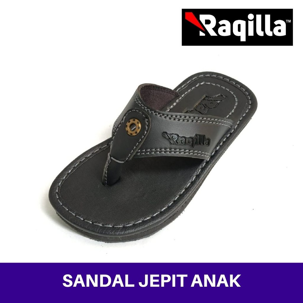 Sandal Jepit Kasual Anak Pria Bahan Kulit Sintetis merk Raqilla selipar anak kulit sintetis